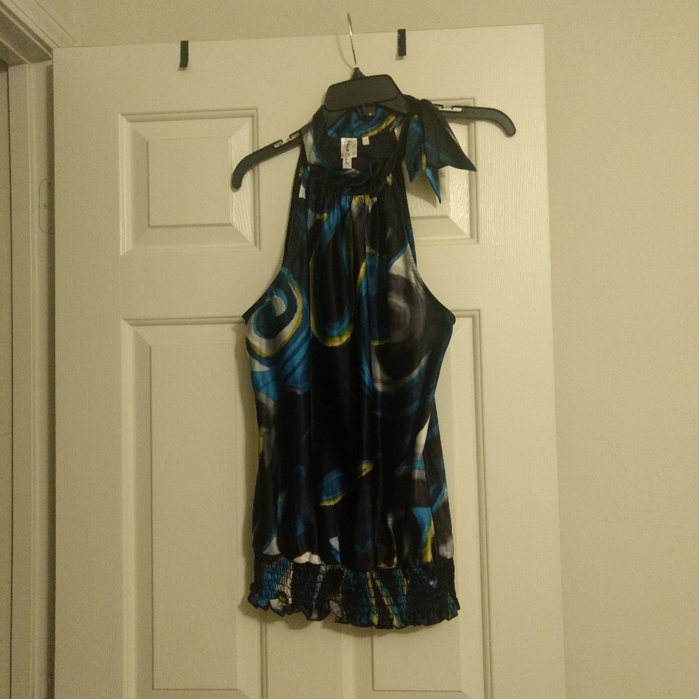 Satin Bow Sleeveless Top